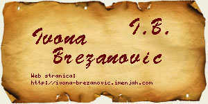 Ivona Brezanović vizit kartica
